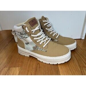 CAHHRRN Shoes Mens Size 11 Tan Camo High Top Lace Up Fashion Casual Ankle Boots